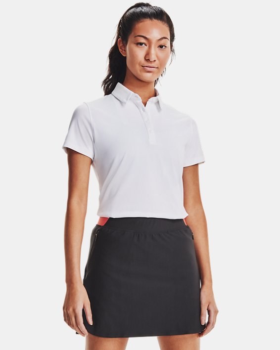 Damen UA Zinger Poloshirt, kurzärmlig, White, pdpMainDesktop image number 0